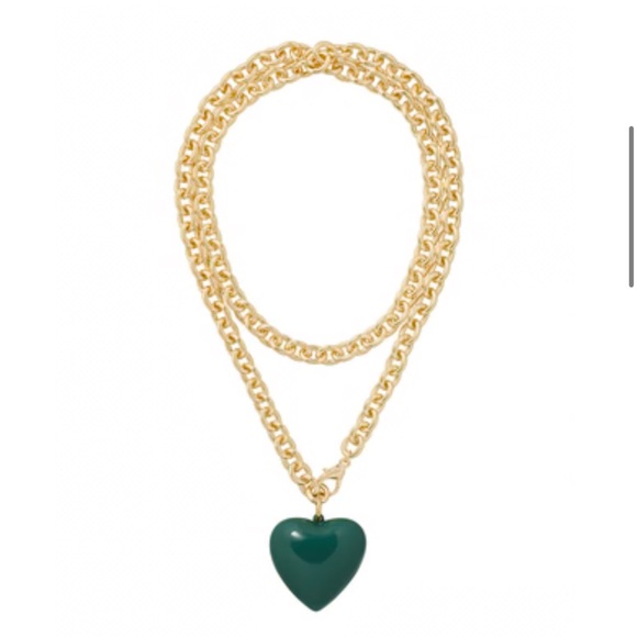 Roxanne Assoulin The Big Puffy Heart Charm Necklace - Forest